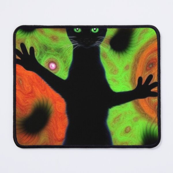 Item preview, Psychedelic Trippy Black Cat designed and sold by TheDarkWardrobe.