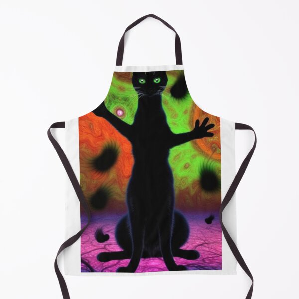 Item preview, Psychedelic Trippy Black Cat designed and sold by TheDarkWardrobe.