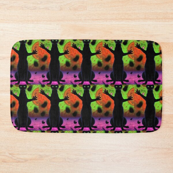 Item preview, Psychedelic Trippy Black Cat designed and sold by TheDarkWardrobe.