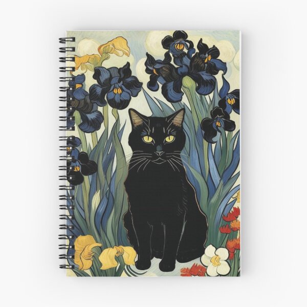 Item preview, Black Cat With Irises designed and sold by tonymagnerart.