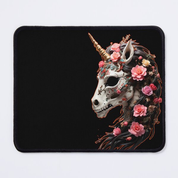 Item preview, Gothic Unicorn Enchanted Floral Skull designed and sold by PETS ABC.