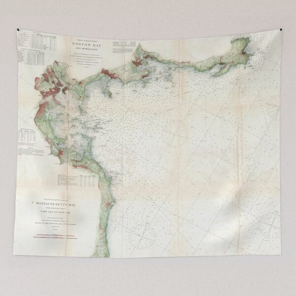 Item preview, Vintage Map of Boston Bay (1866) designed and sold by BravuraMedia.