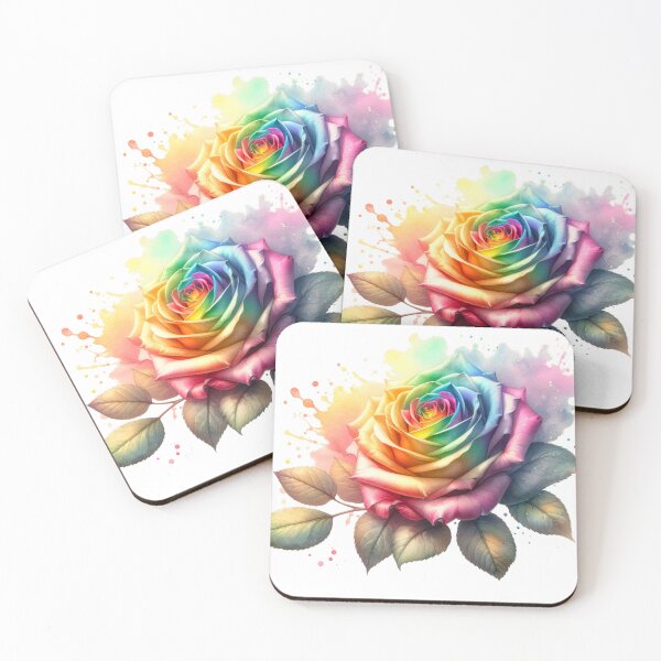 Item preview, Watercolor Rose - Rainbow Rose Painting designed and sold by Star-Fragment.