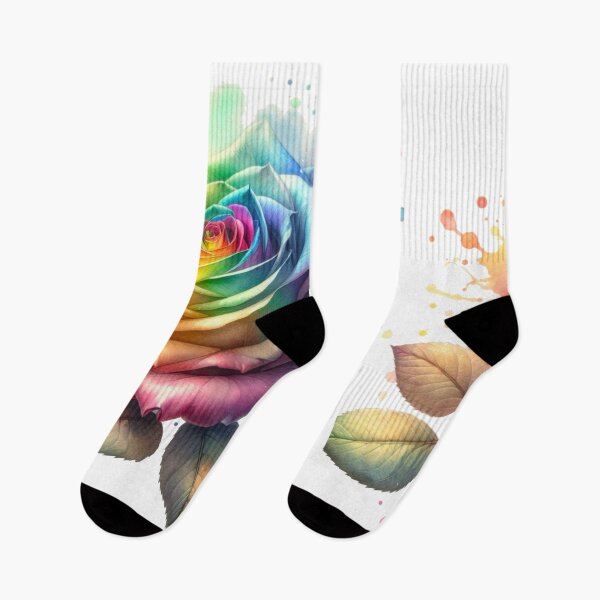 Item preview, Watercolor Rose - Rainbow Rose Painting designed and sold by Star-Fragment.