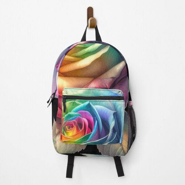 Item preview, Watercolor Rose - Rainbow Rose Painting - Black Background designed and sold by Star-Fragment.