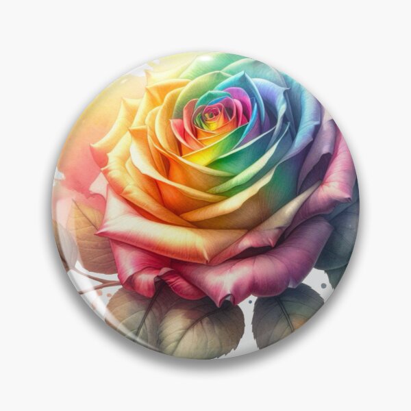 Item preview, Watercolor Rose - Rainbow Rose Painting designed and sold by Star-Fragment.