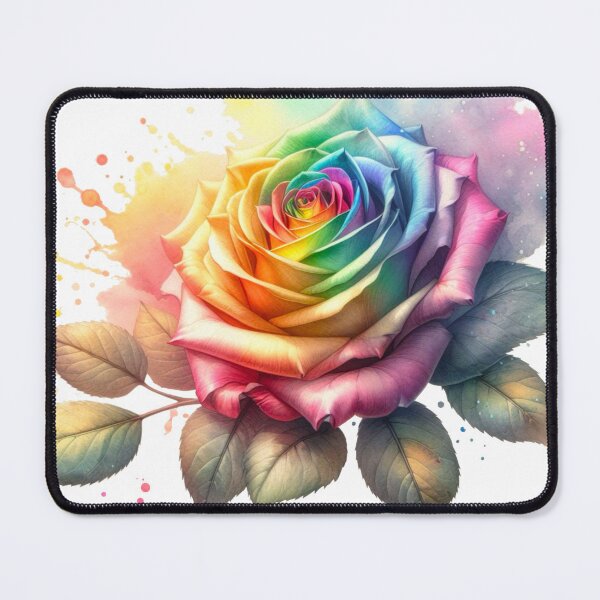 Item preview, Watercolor Rose - Rainbow Rose Painting designed and sold by Star-Fragment.