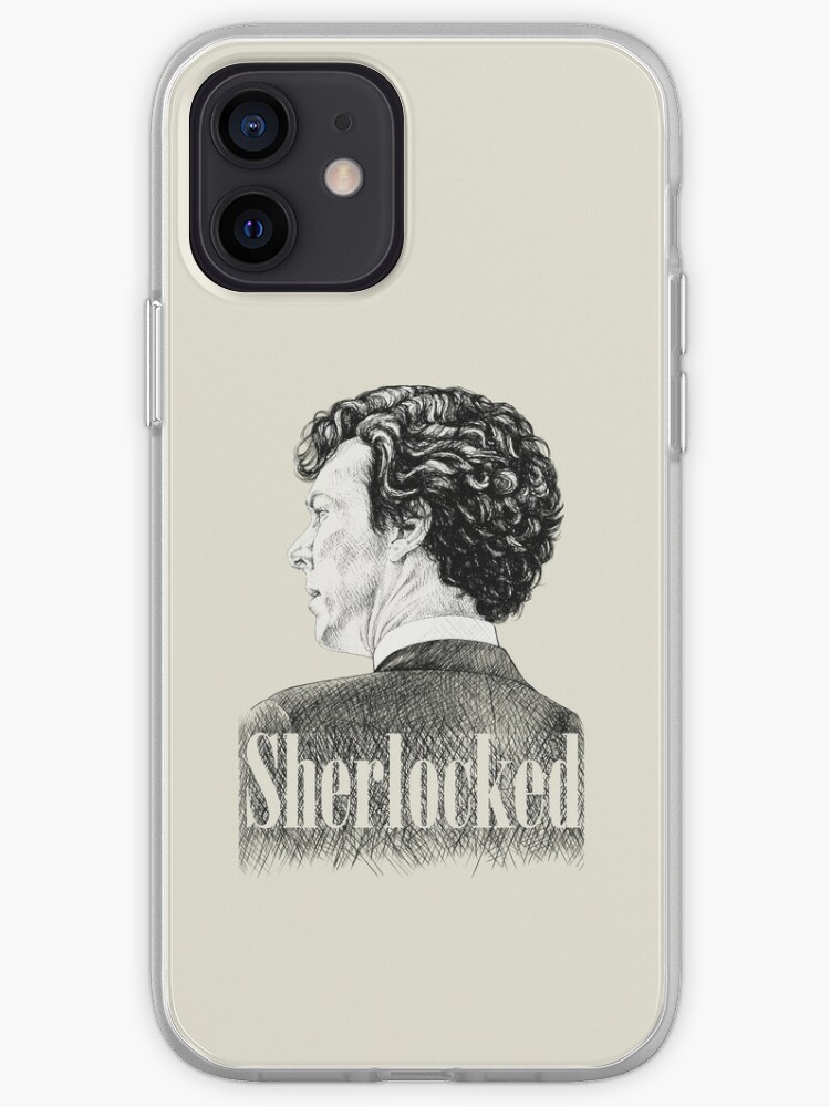 Sherlock Holmes I Am Sherlocked Benedict Cumberbatch Crosshatch Portrait Iphone Case Cover By Rvaya Redbubble