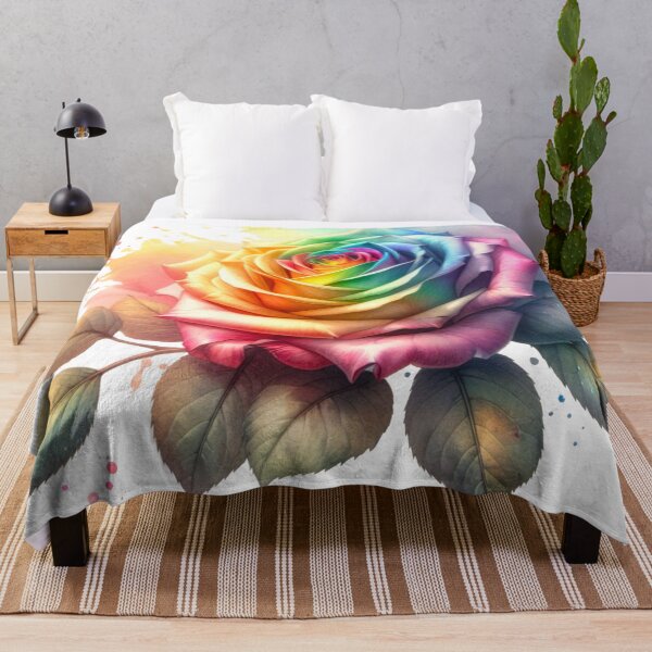 Item preview, Watercolor Rose - Rainbow Rose Painting designed and sold by Star-Fragment.