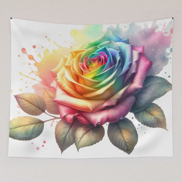 Item preview, Watercolor Rose - Rainbow Rose Painting designed and sold by Star-Fragment.