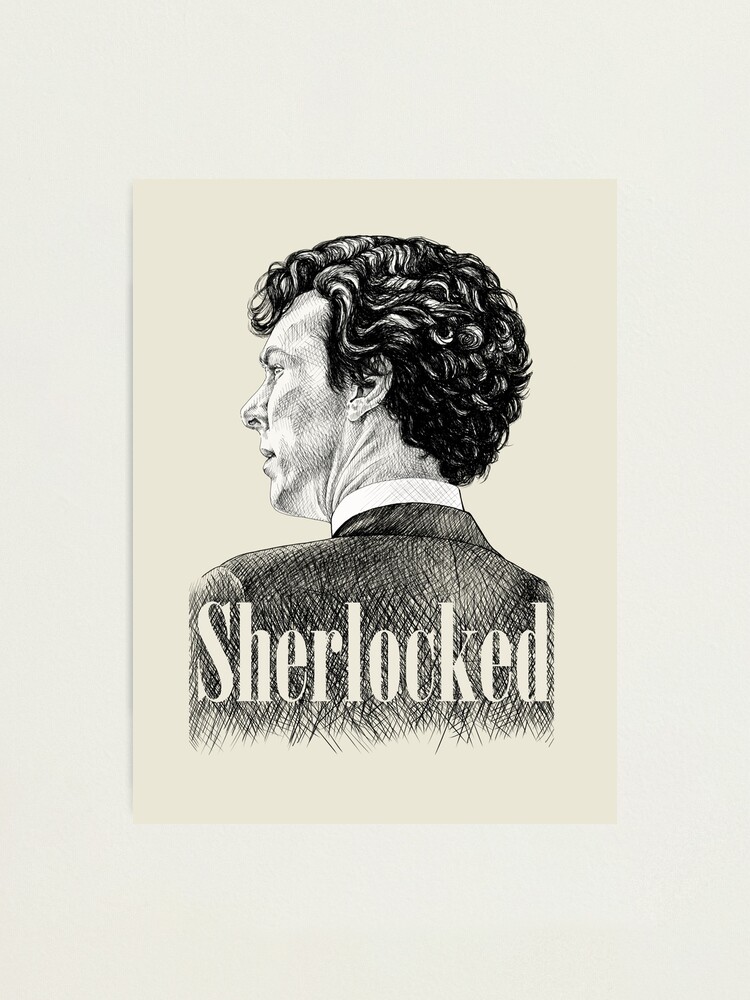 Sherlock Holmes I Am Sherlocked Benedict Cumberbatch Crosshatch Portrait Photographic Print By Rvaya Redbubble