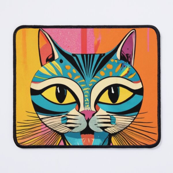 Item preview, Psychedelic kitty designed and sold by VoodoovilleArt.