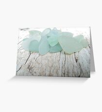 Sea Foam Sea Glass kleine Sammlung Grußkarte