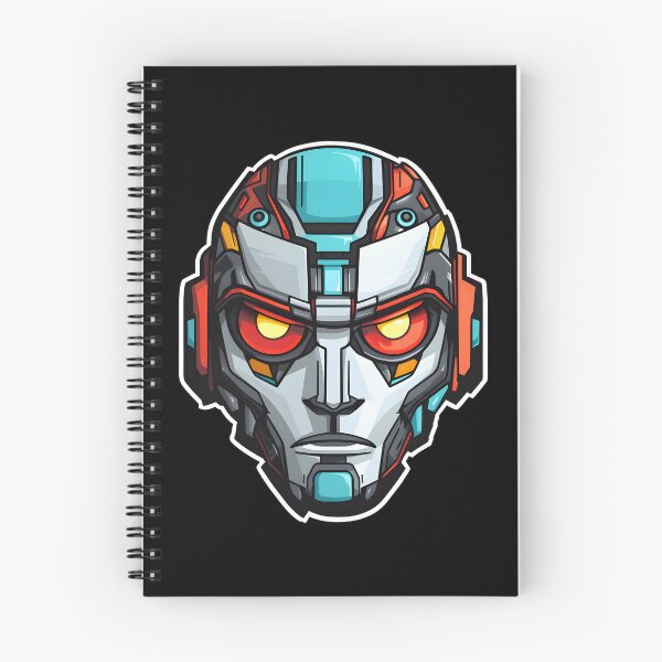 Item preview, Cybernetic Entity with Fiery Orange Eyes Illustration designed and sold by aihrgdesign.