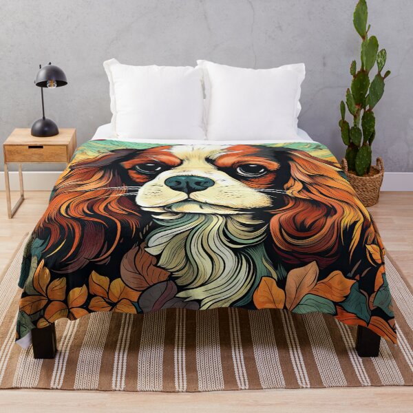 Item preview, Cavalier King Charles Spaniel Dog Portrait in Retro Vintage Style designed and sold by WallyPink.
