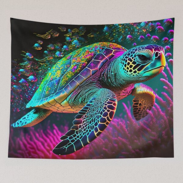 Item preview, Iridescent Neon Sea Turtle  designed and sold by JohnXD247.