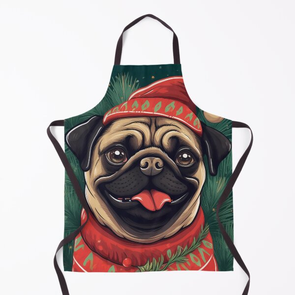 Item preview, Christmas pug smiling in xmas jumper designed and sold by emaotx.