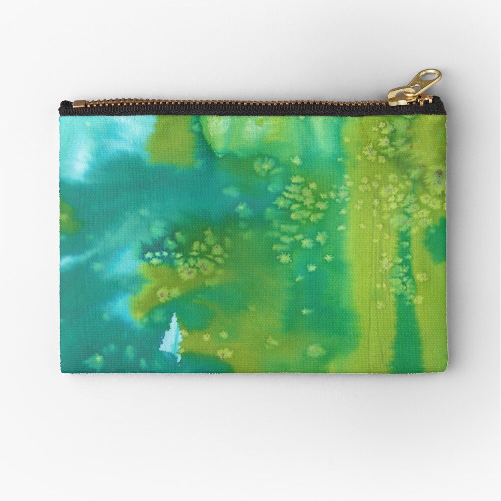 Mermaid dreams blue and green abstract watercolor pattern Zipper Pouch