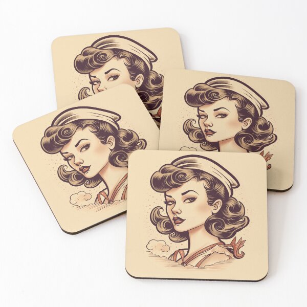 Item preview, Classic Sailor Jerry Pin-Up Girl Tattoo: Timeless American Traditional Design designed and sold by MerikDigital.