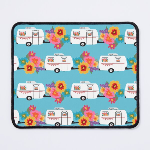 Item preview, Camp Happy Travel Trailer with Flowers - Glamping Style designed and sold by creativebeeshop.