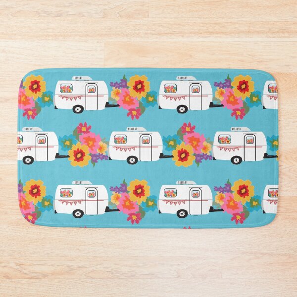Item preview, Camp Happy Travel Trailer with Flowers - Glamping Style designed and sold by creativebeeshop.