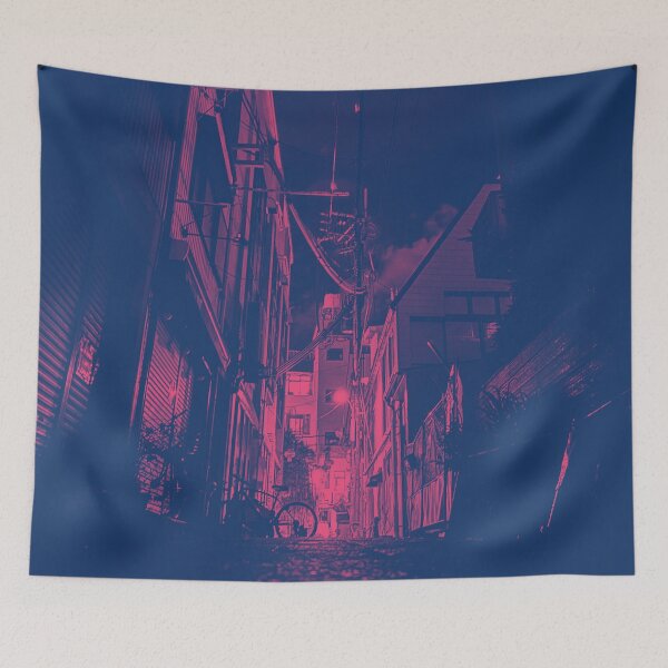 Item preview, Dark duotone street at night  designed and sold by GingaDesigns.