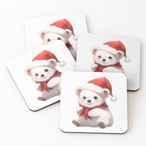 Item preview, Cute Polar Bear with a Santa Hat designed and sold by LittleRedOak.