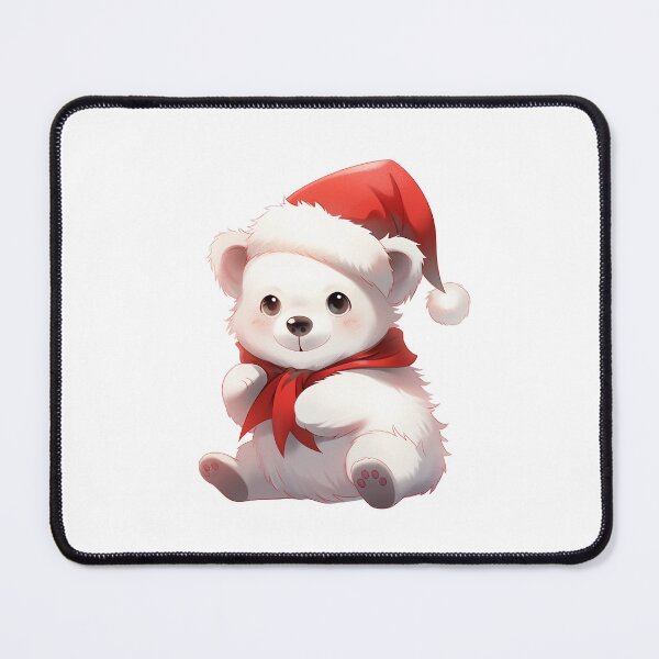 Item preview, Cute Polar Bear with a Santa Hat designed and sold by LittleRedOak.
