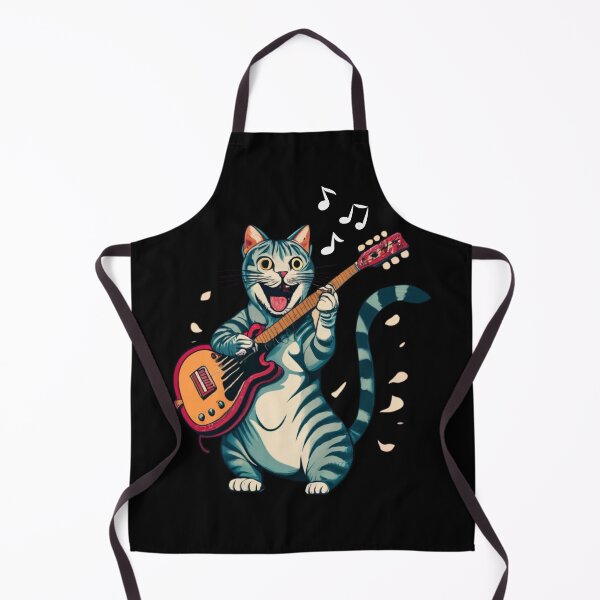 Item preview, rock cat playing guitar, funny rock cat designed and sold by NaaEchDesign ⭐⭐⭐⭐⭐.