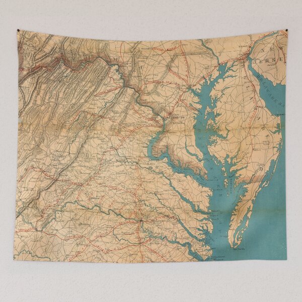 Item preview, Vintage Map of Virginia and The Chesapeake Bay (1862) designed and sold by BravuraMedia.