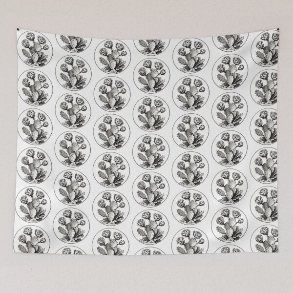 Item preview, Cactus 2 | monochrome cactus | cactus flower | desert flower designed and sold by JackrabbitPub.