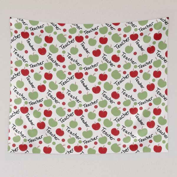 Item preview, Teacher with Red and Green Apples  designed and sold by RepeatCandy.