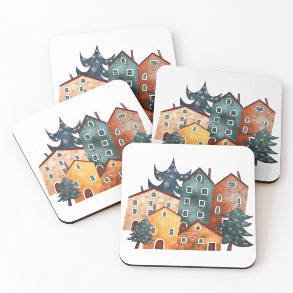 Item preview, Christmas Village Spot Illustration designed and sold by Marta Pilosio Illustration.