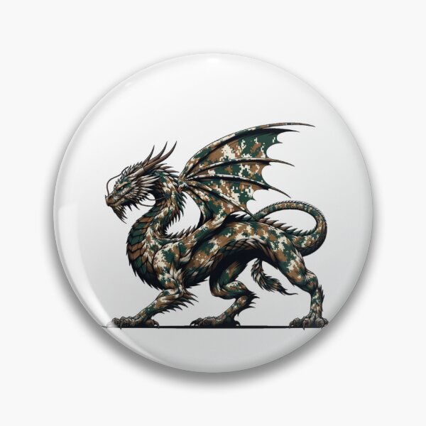 Item preview, Digital Camouflaged Winged Fire Breathing Dragon Legendary Animal  designed and sold by kylmllr101684.
