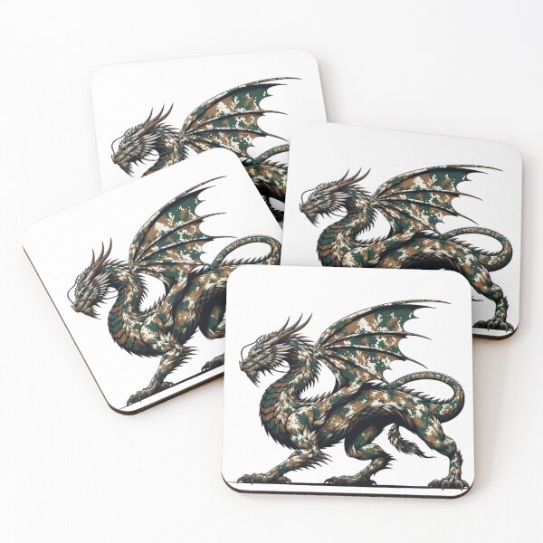 Item preview, Digital Camouflaged Winged Fire Breathing Dragon Legendary Animal  designed and sold by kylmllr101684.
