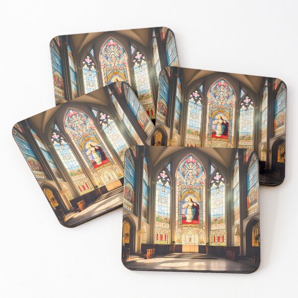 Item preview, vintage stainglass inside a church with jesus designed and sold by IncredibleGeek.