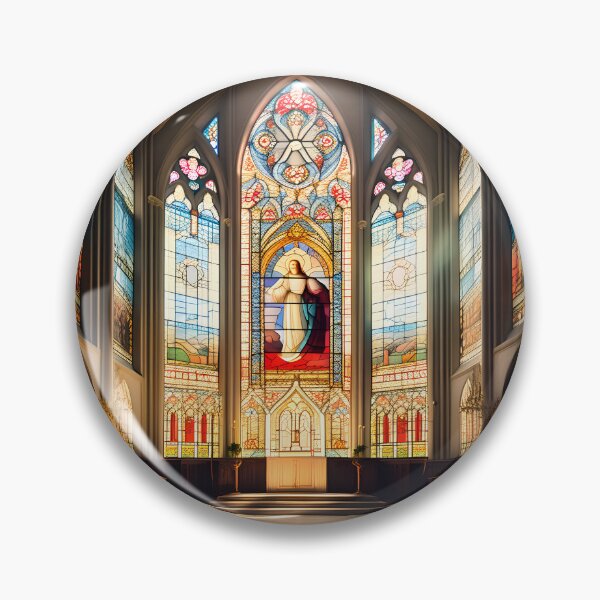 Item preview, vintage stainglass inside a church with jesus designed and sold by IncredibleGeek.