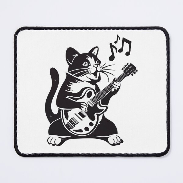 Item preview, rock cat playing guitar, funny rock cat designed and sold by NaaEchDesign ⭐⭐⭐⭐⭐.