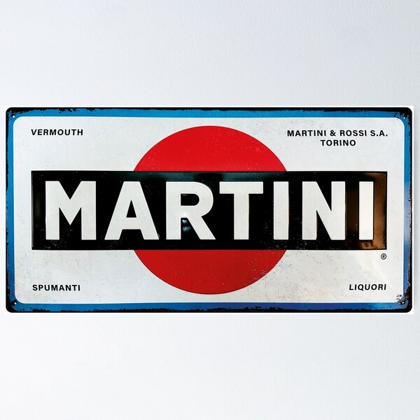Item preview, Retro Martini advertising metal sign designed and sold by RoyalTarget.