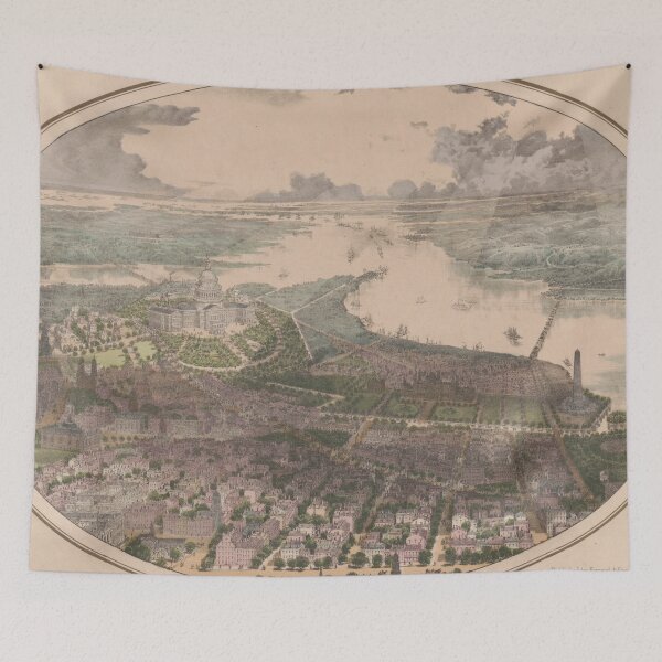 Item preview, Vintage Pictorial Map of Washington DC (1865) designed and sold by BravuraMedia.