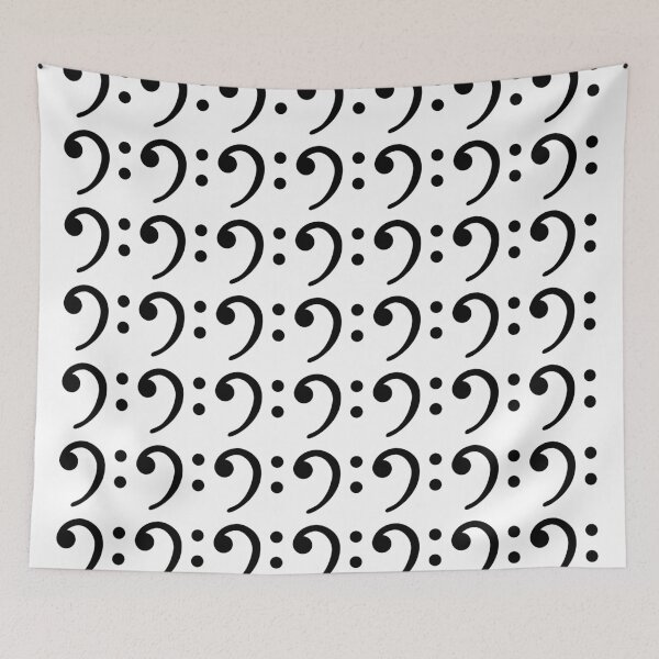 Item preview, Bass clef, medium sized geometric repeated tiled pattern designed and sold by ElegantTeaTime.