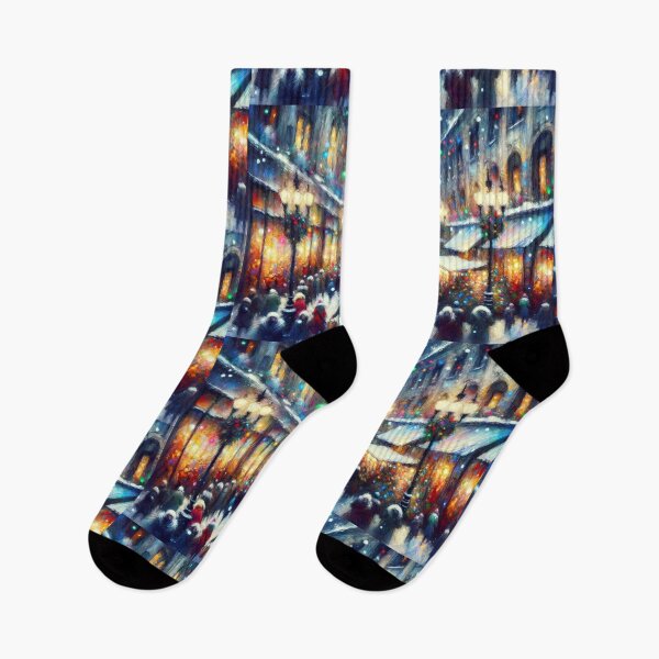 Item preview, Snowy Christmas city street designed and sold by zoexhibition.
