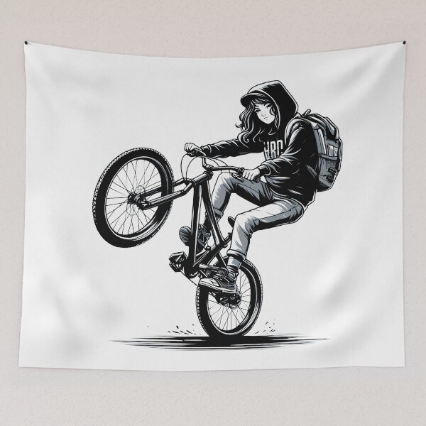 Item preview, Bikelife Bmx Girl Pulling Wheelie designed and sold by fatbanana.