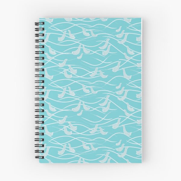 Aperçu de l'œuvre Oiseaux nageurs dans une mer bleue ondulée créée et vendue par SanSherDesigns.