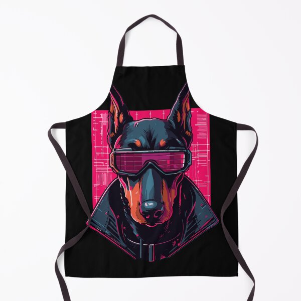 Item preview, Cyberpunk Doberman - Neon Netrunner designed and sold by BarkandStick.