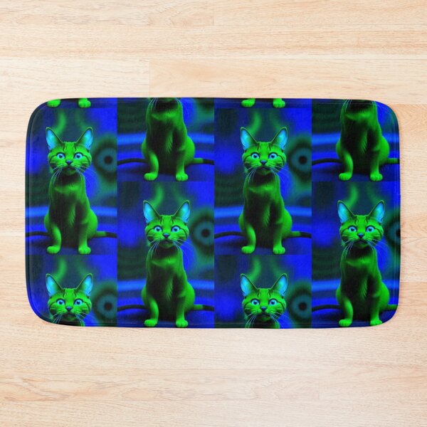 Item preview, Trippy Pscychedelic Green Cat  designed and sold by TheDarkWardrobe.