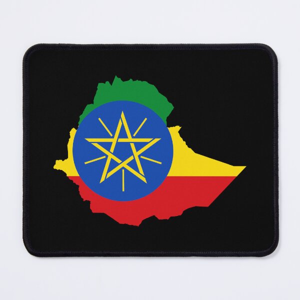 Item preview, Flag Map of Ethiopia designed and sold by feether-store.