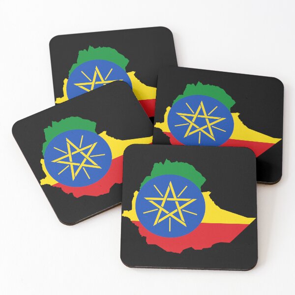 Item preview, Flag Map of Ethiopia  designed and sold by feether-store.
