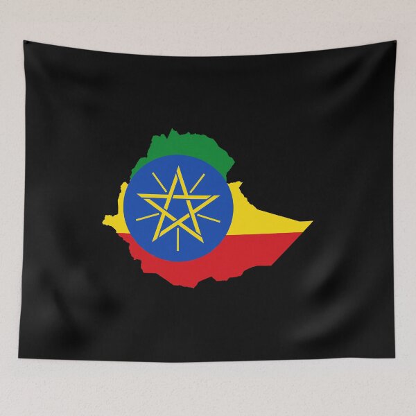 Item preview, Flag Map of Ethiopia  designed and sold by feether-store.