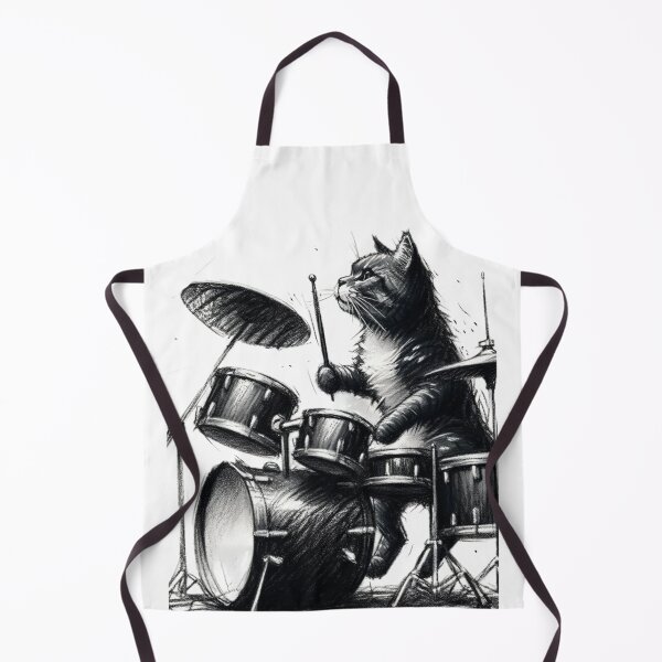Item preview, CAT PLAYING DRUMS designed and sold by ArtFeverShop.
